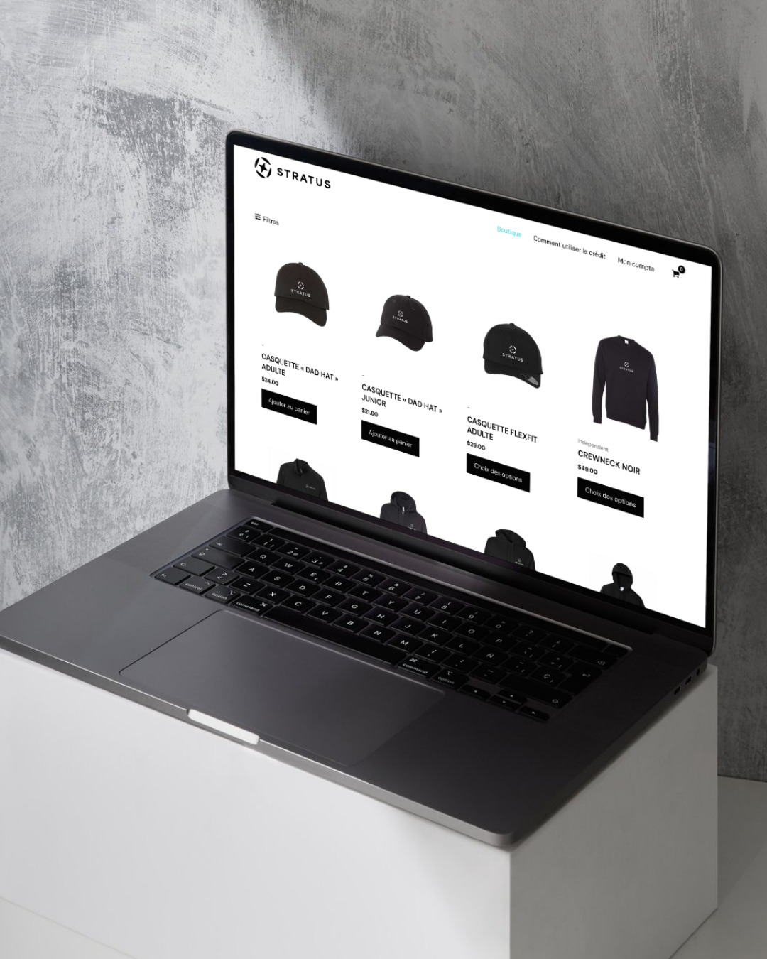 Boutique en ligne corporative Atelier QG
